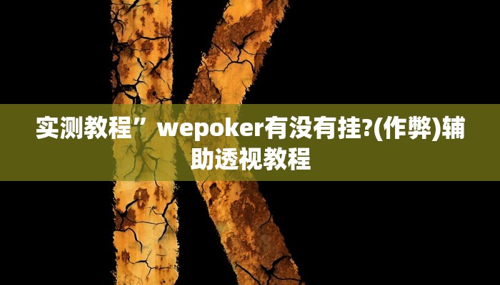 实测教程”HHpoker辅助透视挂(作弊)辅助透视教程