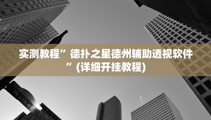 实测教程”红龙Poker辅助开挂(作弊)辅助透视教程