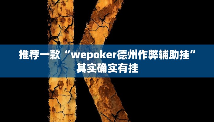 推荐一款“wepoker德州作弊辅助挂”其实确实有挂