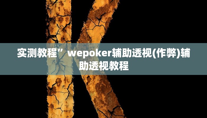 实测教程”wepoker辅助透视(作弊)辅助透视教程