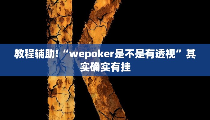 教程辅助!“wepoker是不是有透视”其实确实有挂