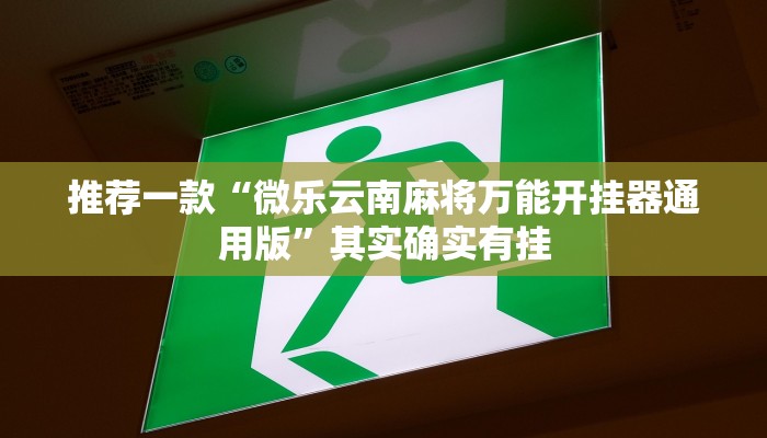 推荐一款“微乐云南麻将万能开挂器通用版”其实确实有挂